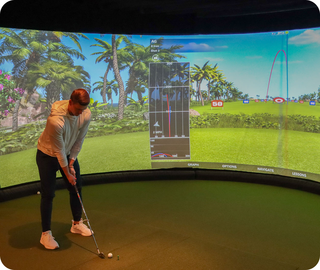 aboutGOLF Custom Curve Golf Simulator Enclosure - 180° Curved Screen