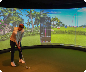 aboutGOLF Custom Curve Golf Simulator Enclosure - 180° Curved Screen