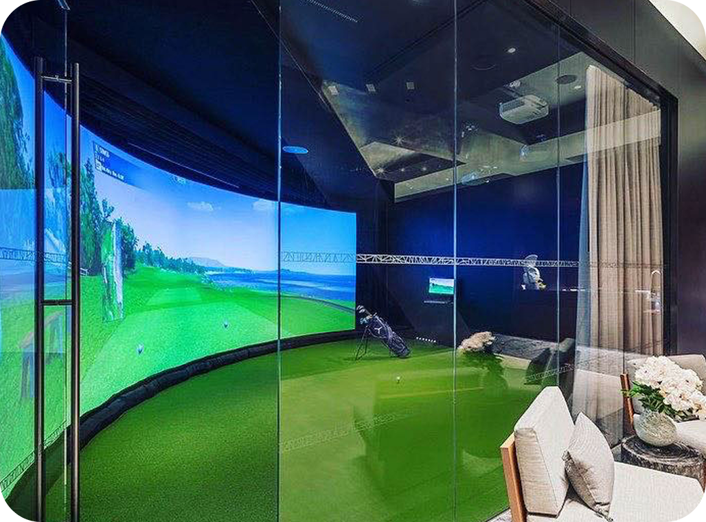 aboutGOLF Custom Curve Golf Simulator Enclosure - 180° Curved Screen