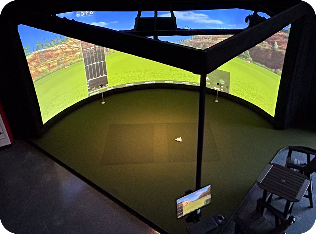 aboutGOLF Custom Curve Golf Simulator Enclosure - 180° Curved Screen
