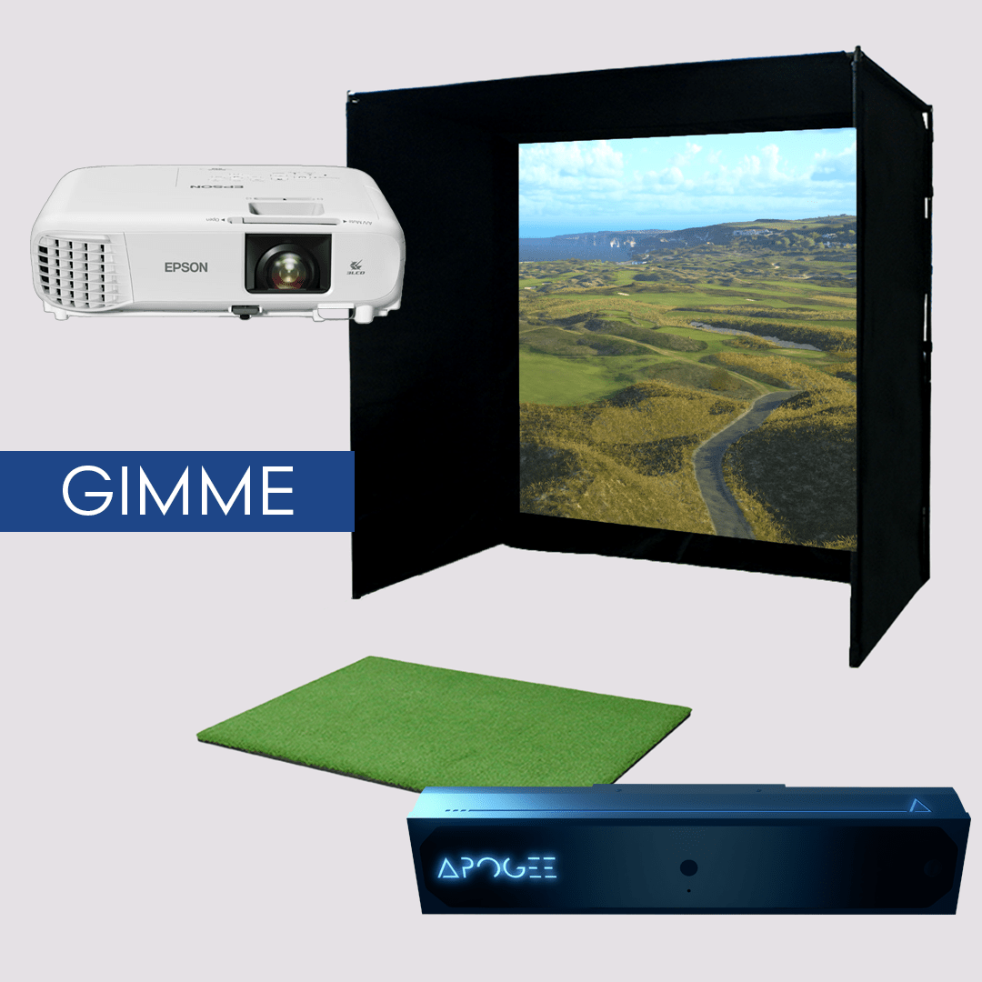 TruGolf APOGEE Golf Simulator w/ Starter 10 Enclosure + Gimme Package