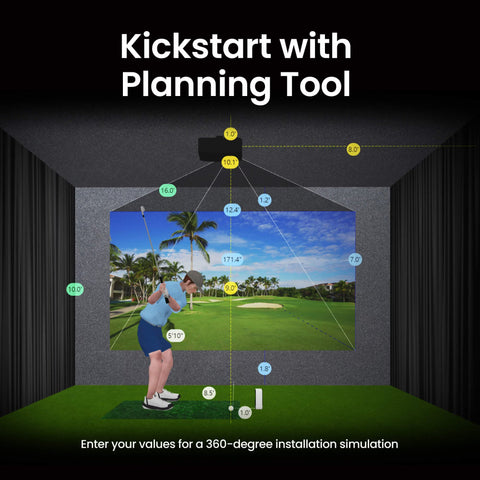 Image of BenQ AH500ST Short-Throw 1080p Laser Golf Simulator Projector – 4,000 Lumens